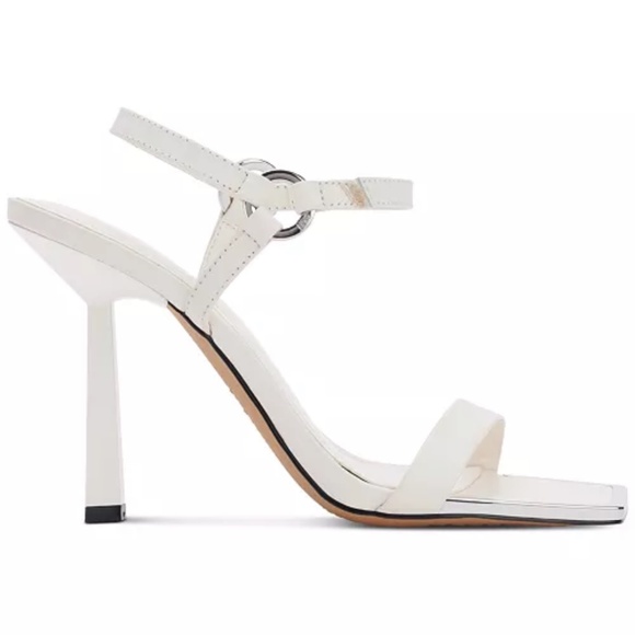 DKNY Genuine Leather White Sandals Heels, Size 10 Pumps, Date Night, Bridal NWT - Picture 1 of 7